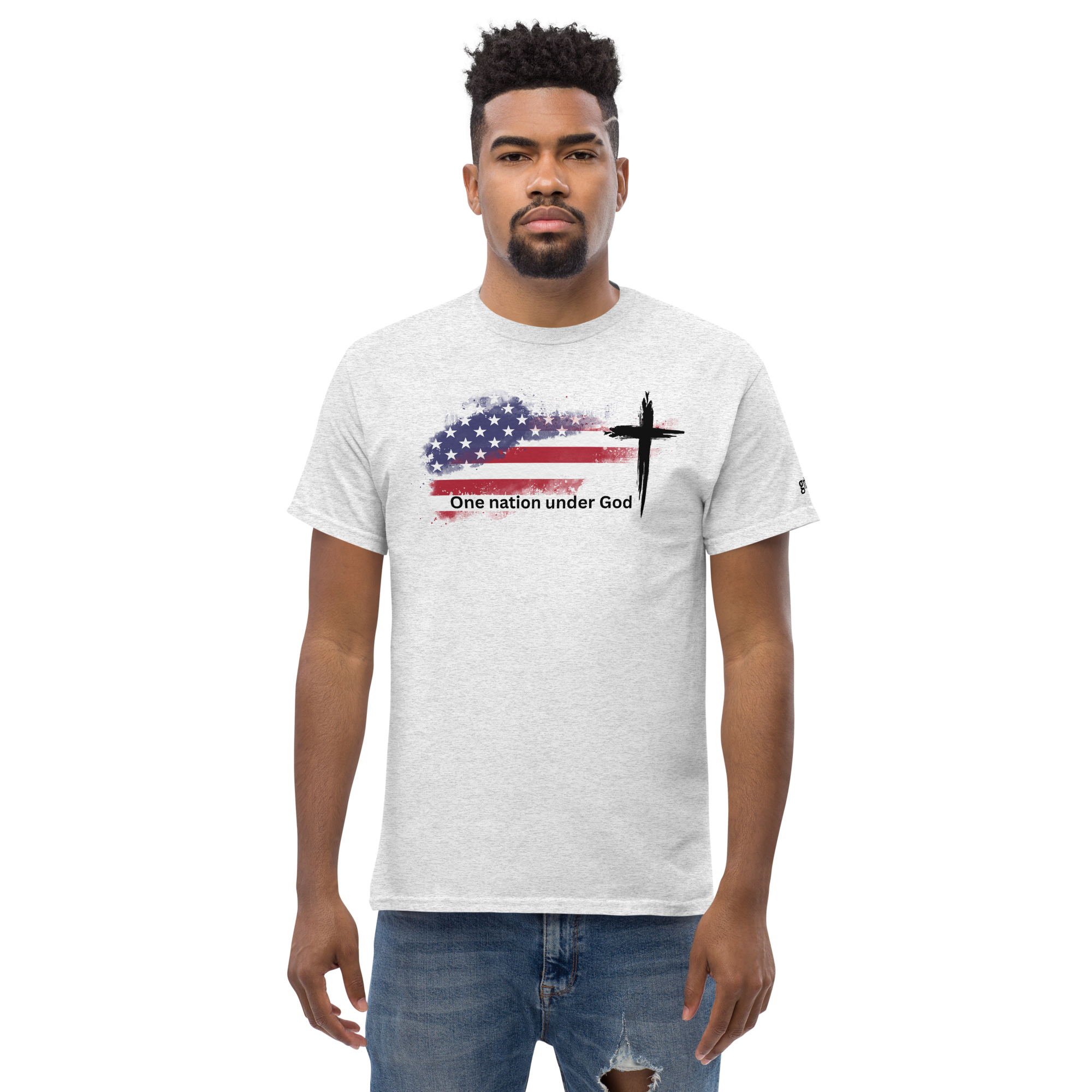 One Nation Under God T-Shirt | Distressed American Flag Christian Apparel