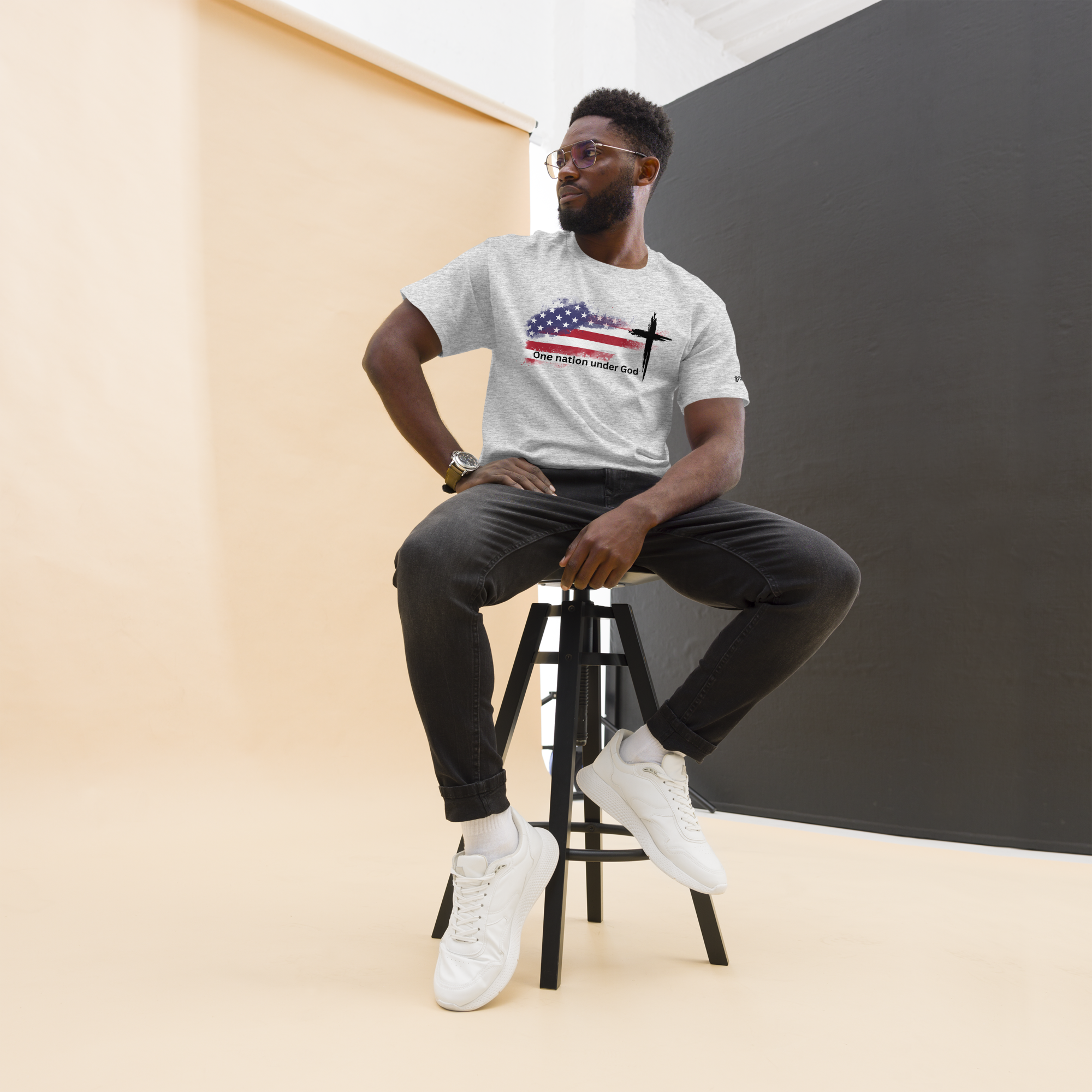 One Nation Under God T-Shirt | Distressed American Flag Christian Apparel
