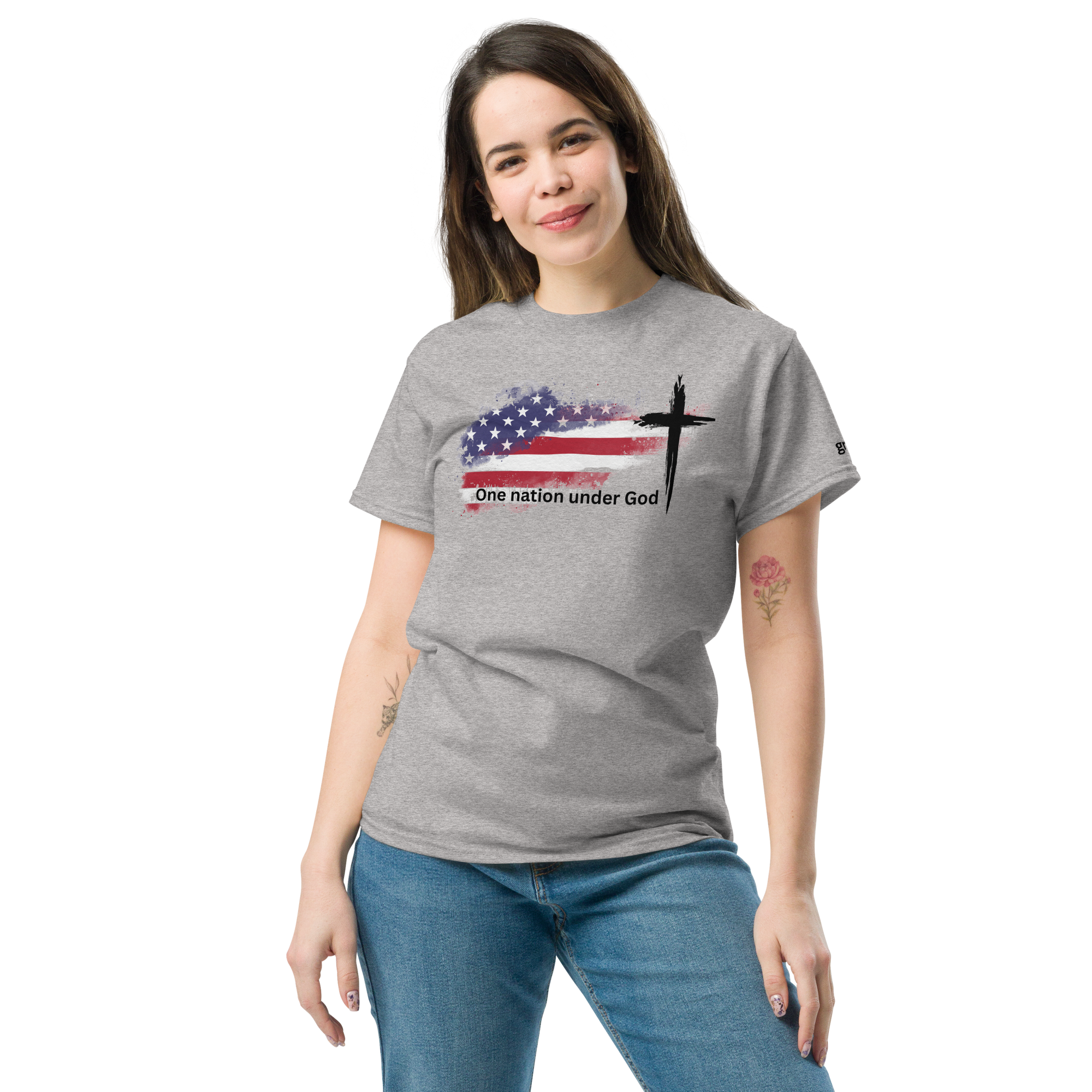 One Nation Under God T-Shirt | Distressed American Flag Christian Apparel