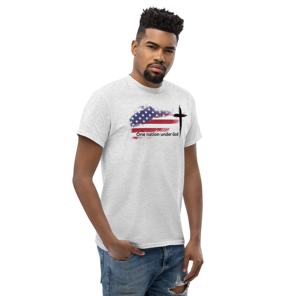 One Nation Under God T-Shirt | Distressed American Flag Christian Apparel