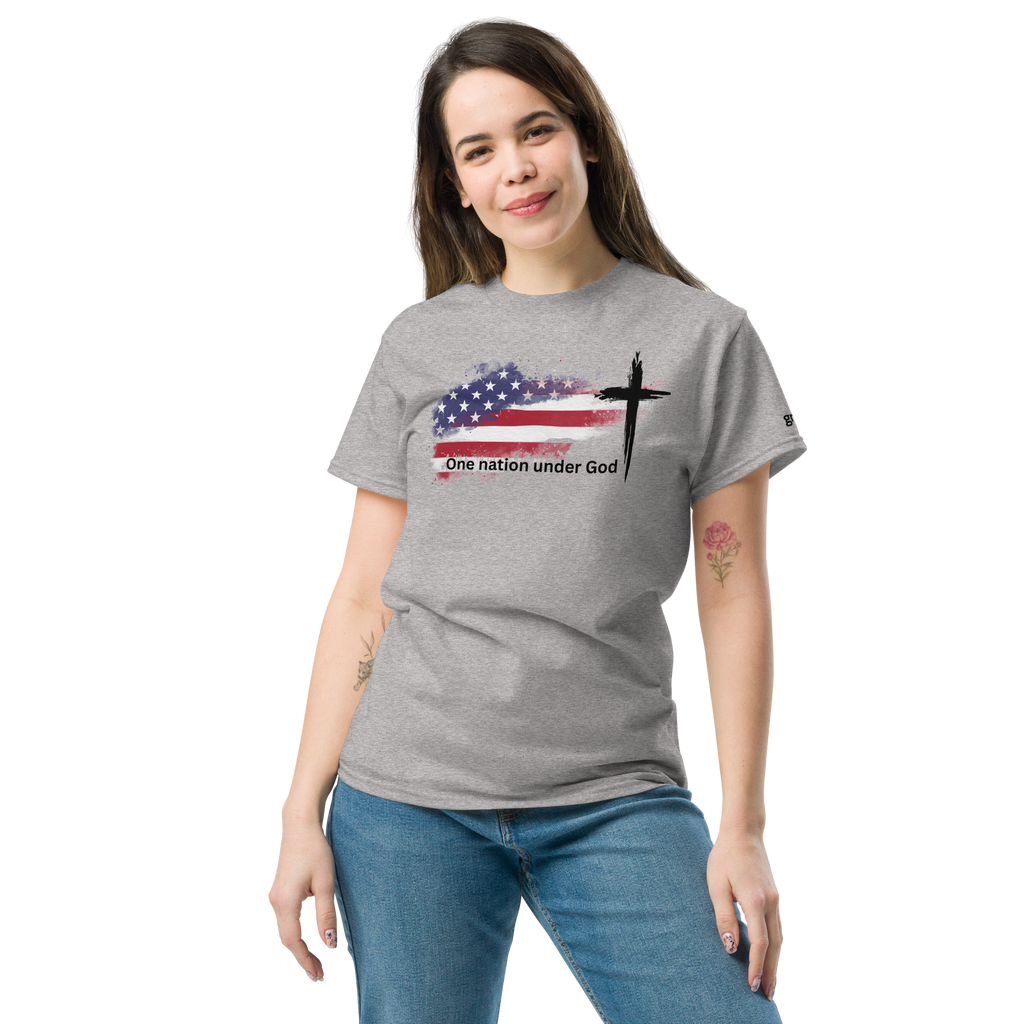 One Nation Under God T-Shirt | Distressed American Flag Christian Apparel