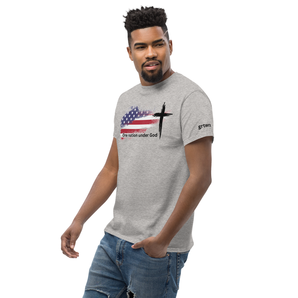 One Nation Under God T-Shirt | Distressed American Flag Christian Apparel